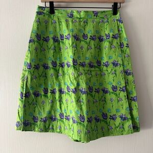 VTG Marisa Christina Womens Skort Wrap Floral Tulips Shorts Green Size 8 Medium‎